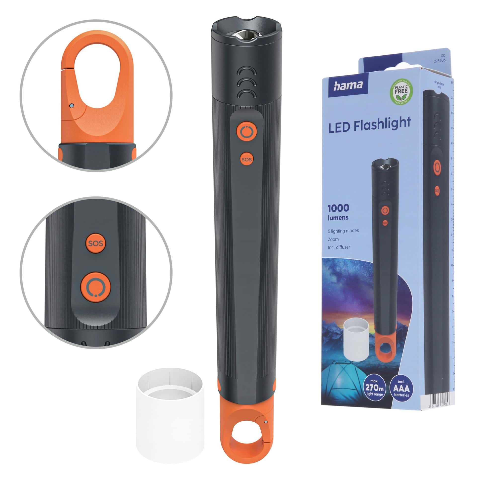 Hama FLX1000 LED Flashlight portable