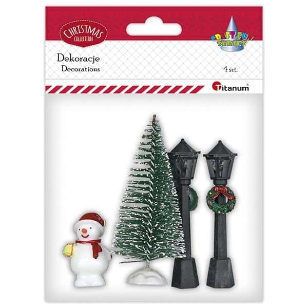 Titanum Street lamps, Christmas tree and snowman - Christmas set