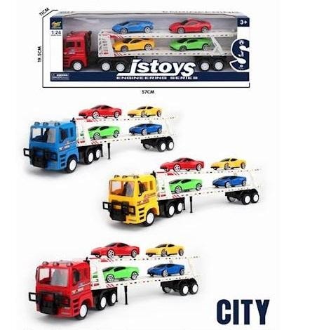 Tow truck with car set 1:24 MIX - perfect gift for motorsport fans