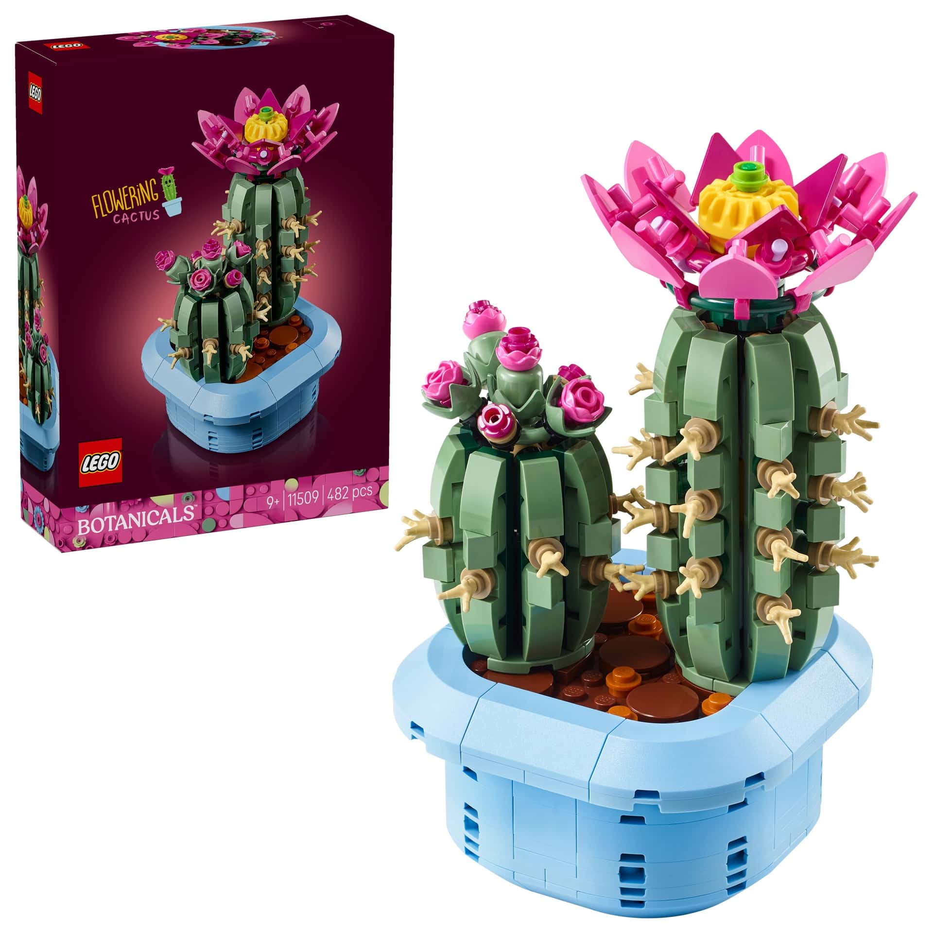 LEGO Botanical Flowering Cactus - Set of 482 pieces, ideal as a gift