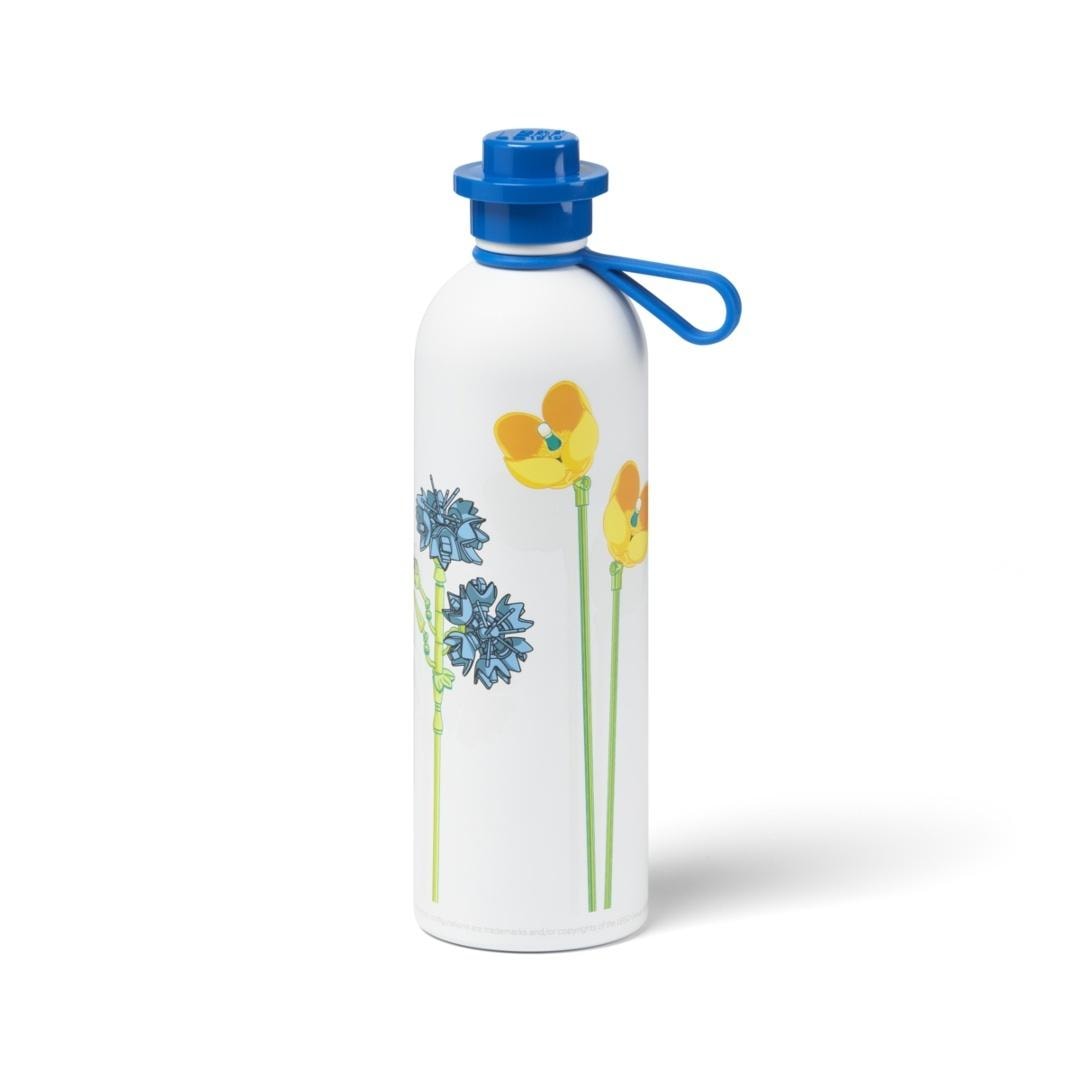 LEGO Steel bottle with wild flowers - perfect as a gift