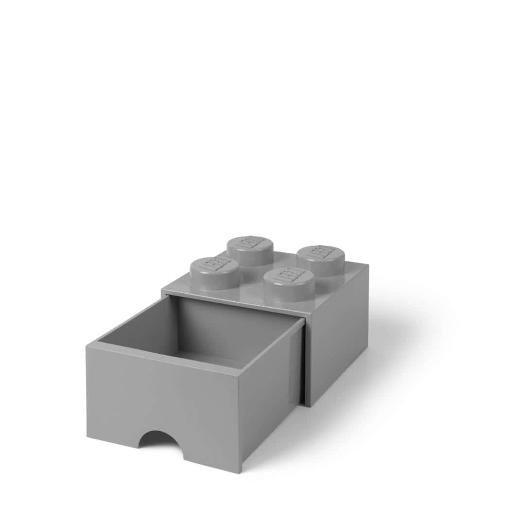 LEGO Storage Brick with Drawer Four Light Grey - ideal for storage