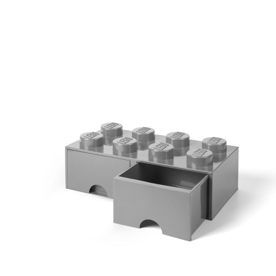 LEGO Storage Brick with Drawers Eight Light Grey - ideal for storage