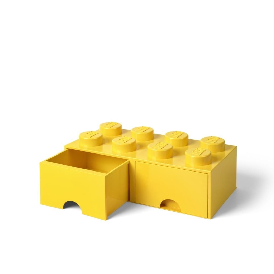 LEGO Brick Container with Drawers Eight Yellow - perfect for storage