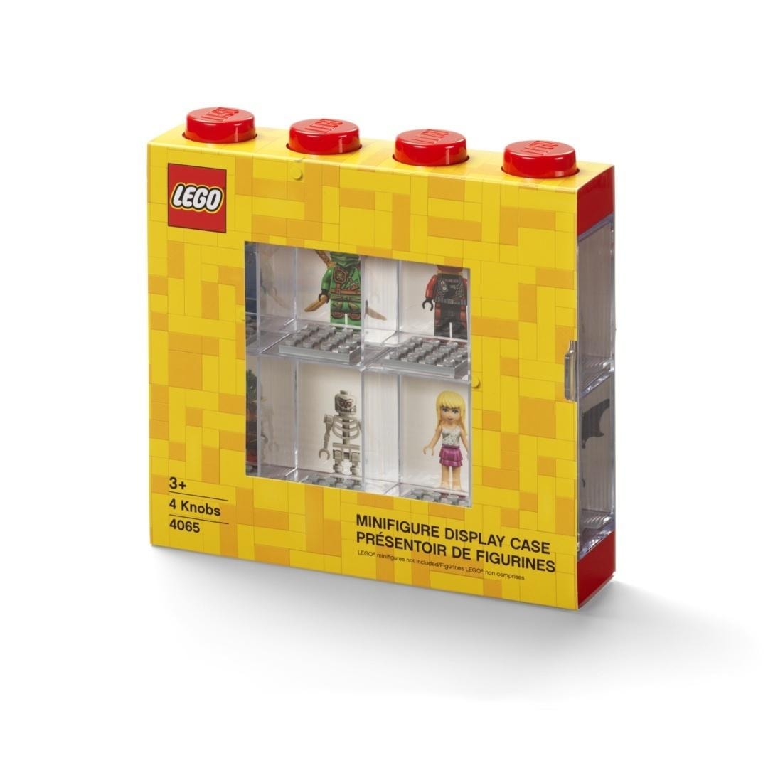 Lego(R) Red display case for 8 minifigures - ideal for displaying collections