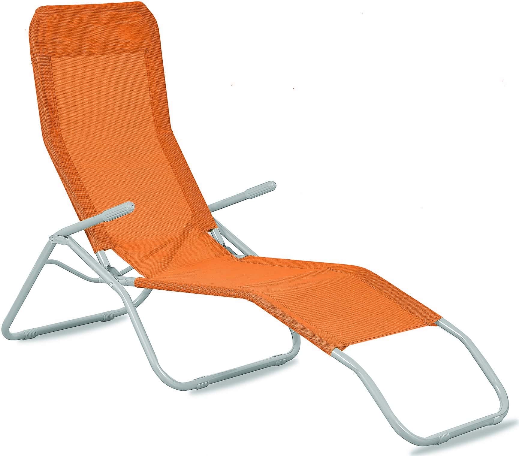 Sunbed with canopy orange - perfect for relaxing in the garden