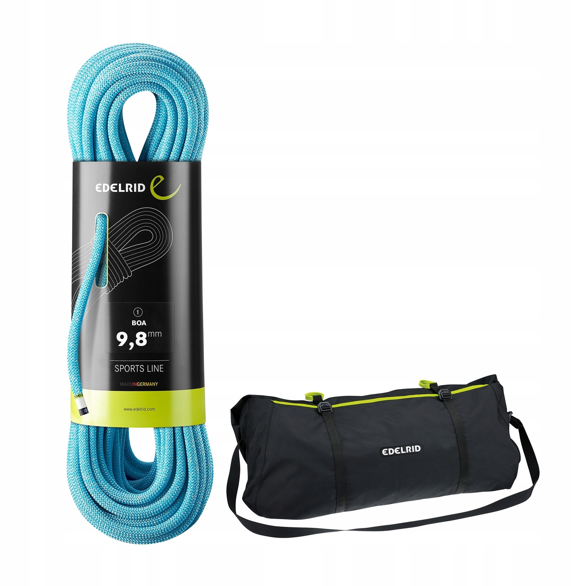Edelrid Rope Boa 9.8 mm 50 m - reliable climbing rope with liner bag