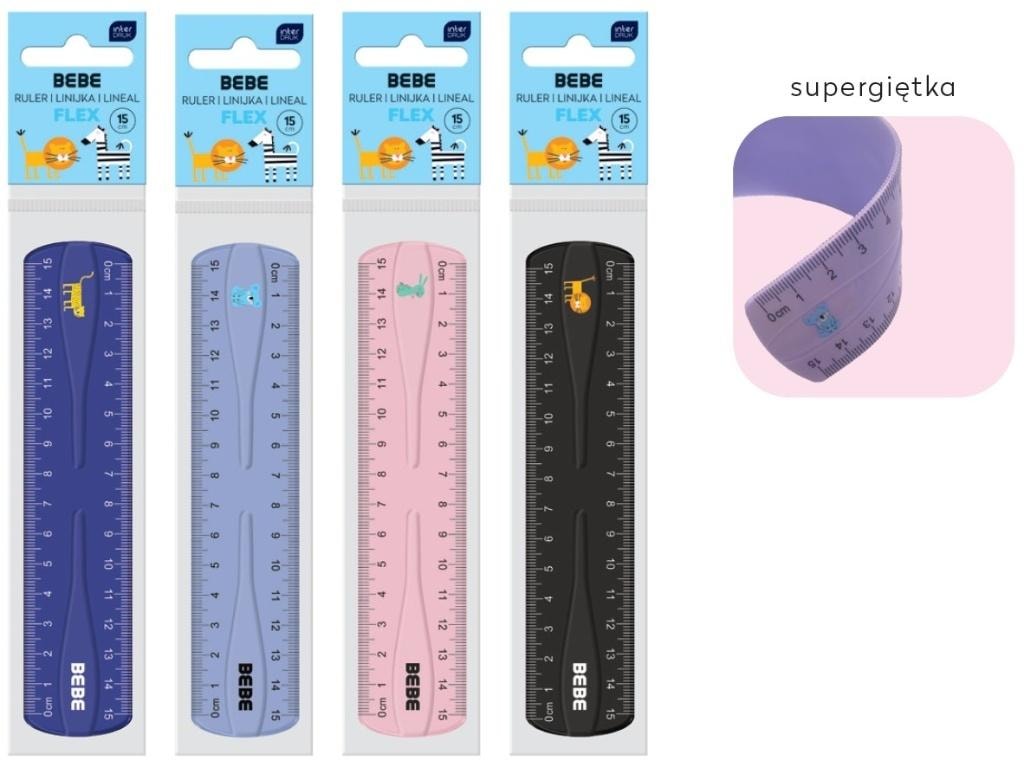 Bebe Kids Flexible Ruler 15 cm - Mix Designs ideal for school