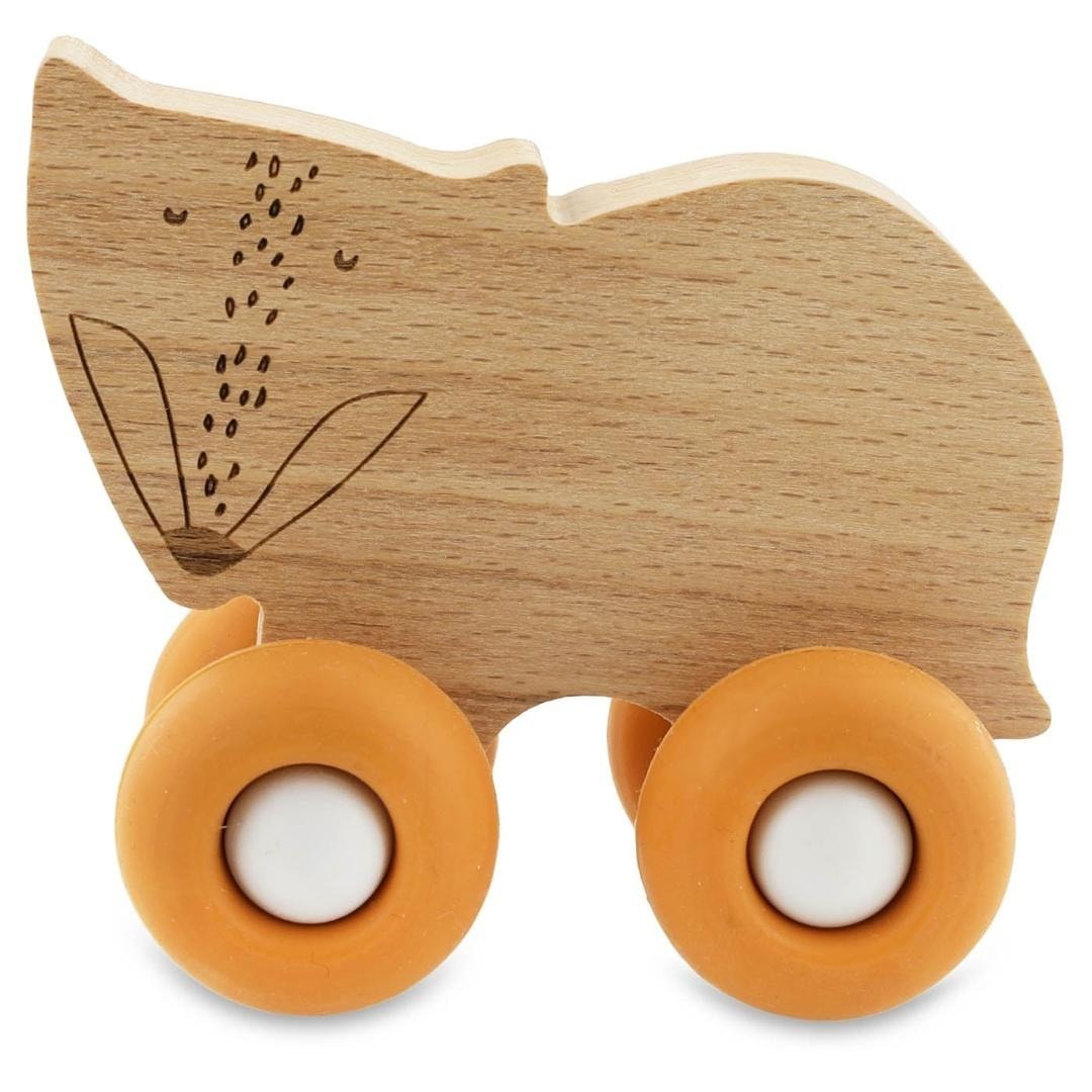 Trixie Baby Wooden fox with silicone wheels - perfect playmate