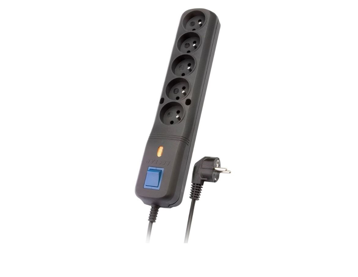 Lestar LV 530W - Surge protector 5 VDE sockets, 3m, black