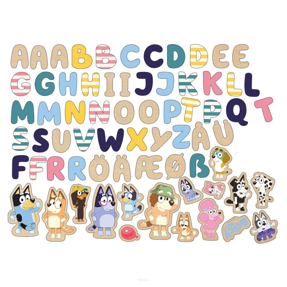 Bluey - Magnetic Wooden Letters and Pictures - Educational Set for Kids