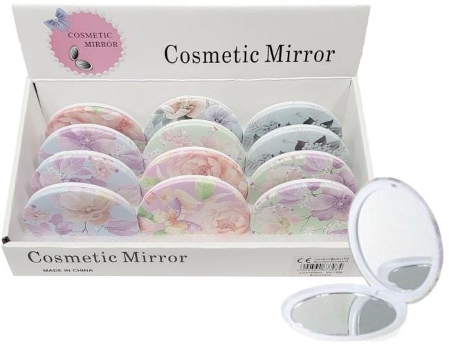 Cosmetic mirror with floral motif - perfect for your purse