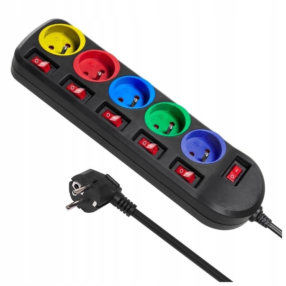 Maclean Power strip 5 sockets + 3xUSB - perfect for home and office