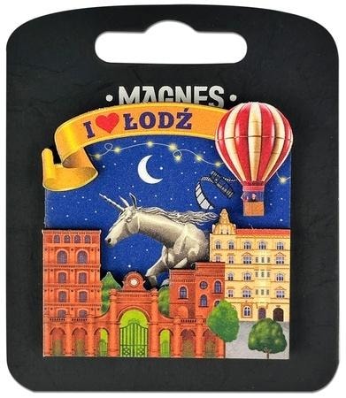I love Poland Magnet Łódź - Souvenir with heart
