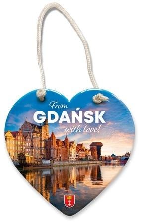 I love Poland Ceramic magnet heart Gdańsk - Souvenir from Poland