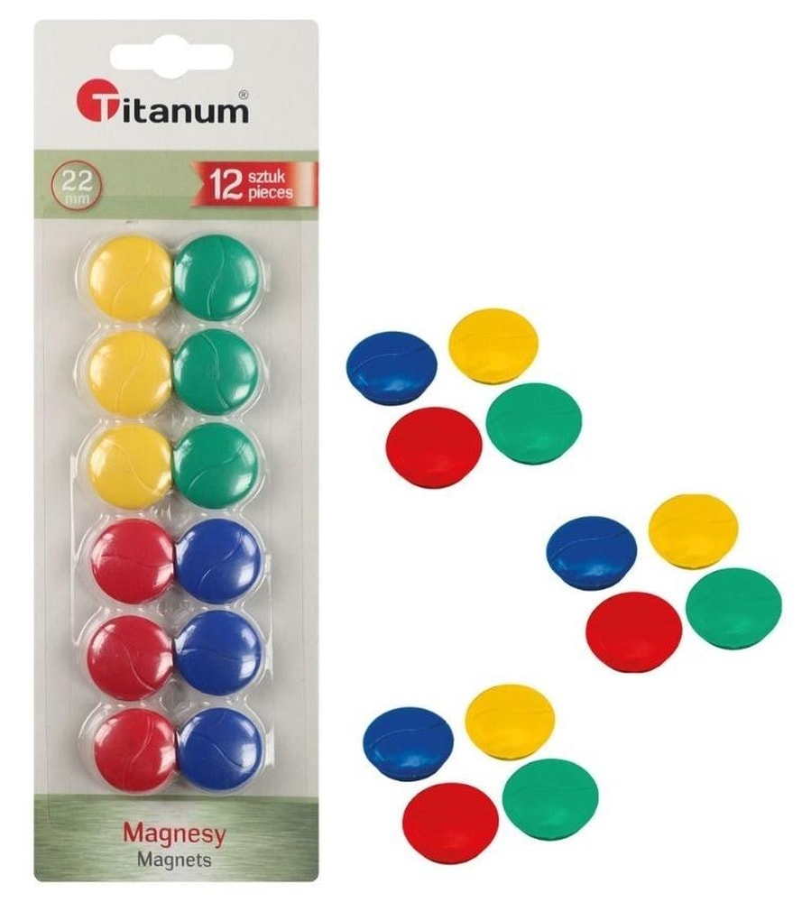 Titanum Magnets for boards 22mm 12pcs - colorful and practical