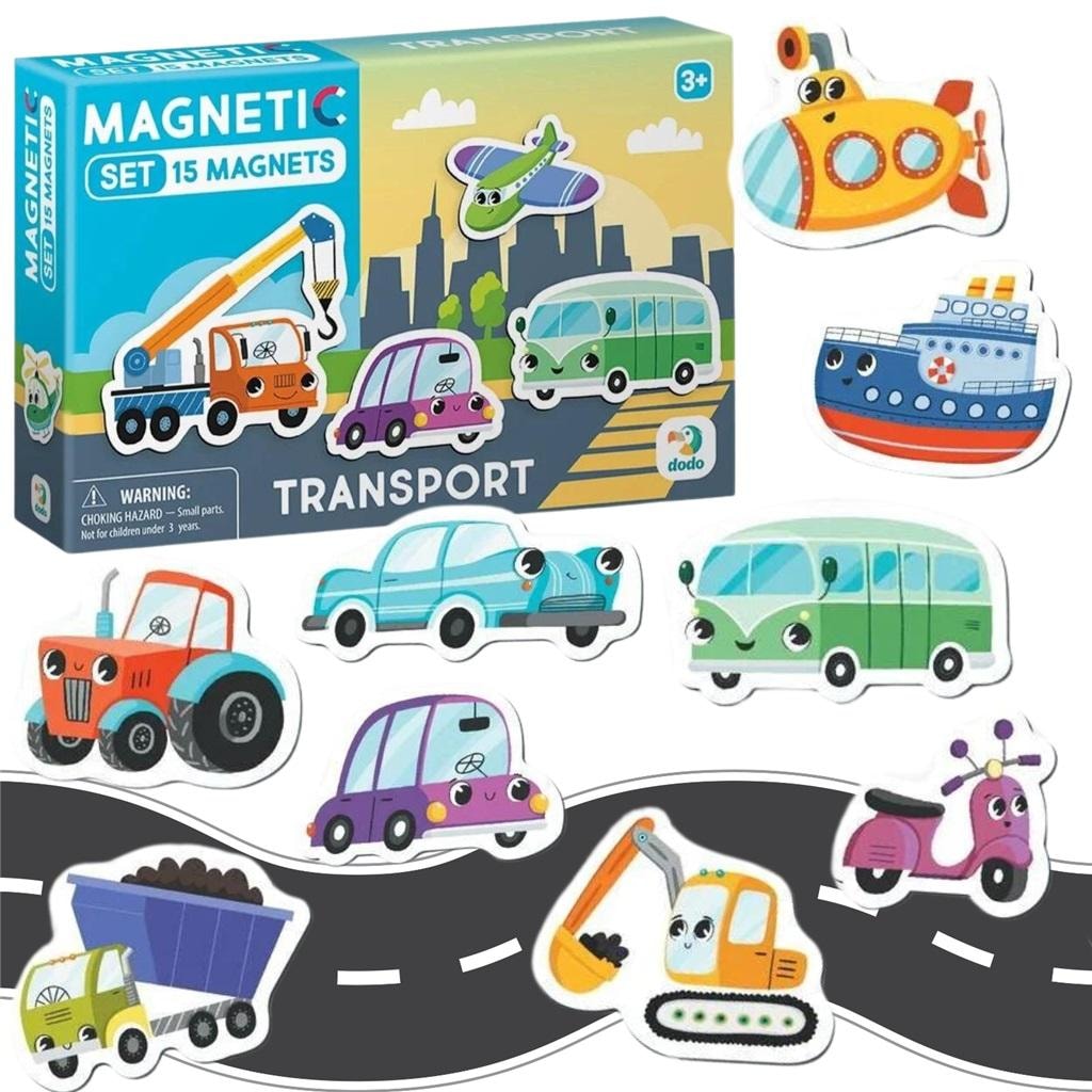 DODO Transport Magnets - 15 educational magnets for children