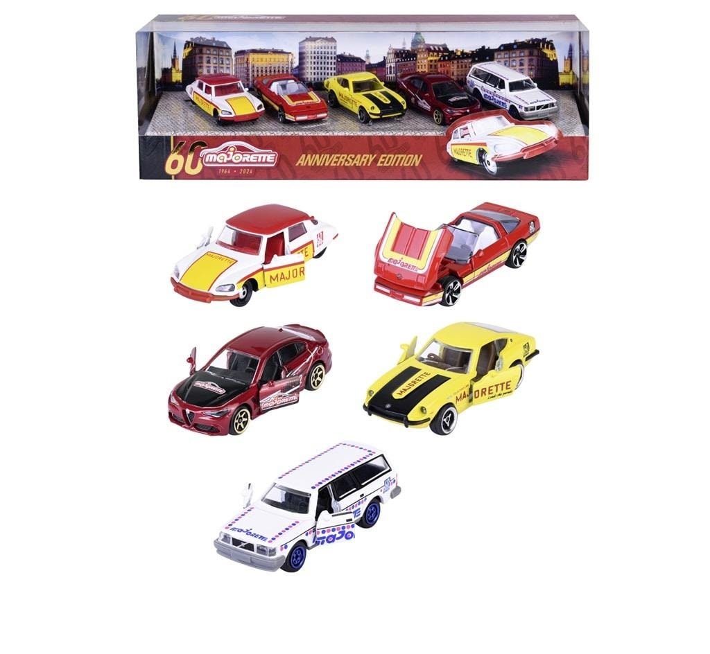 Majorette 5-pack vehicles - 60th Anniversary Edition, ideal for collectors