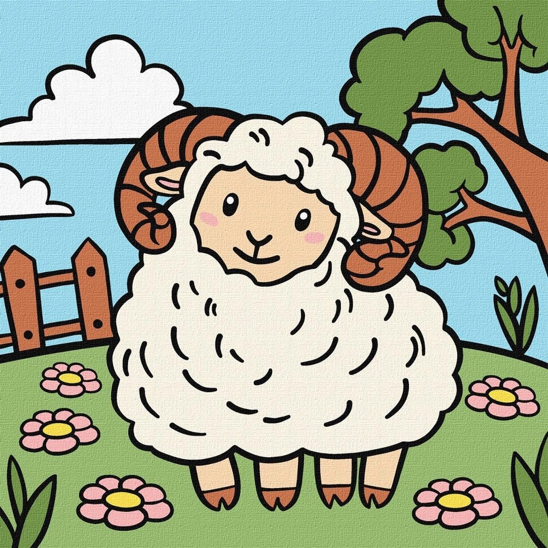 Ideyka Painting by numbers - Lamb Kids 25x25cm - creative fun