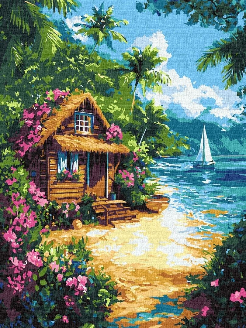 Ideyka Painting by numbers - House in the tropics 30x40cm