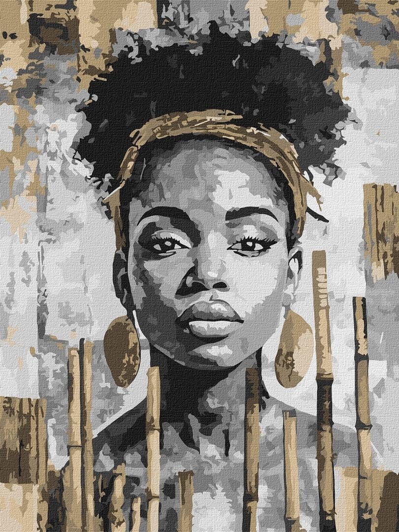 Ideyka Painting by numbers - Exotic monochrome 30x40 cm - create your own masterpiece!