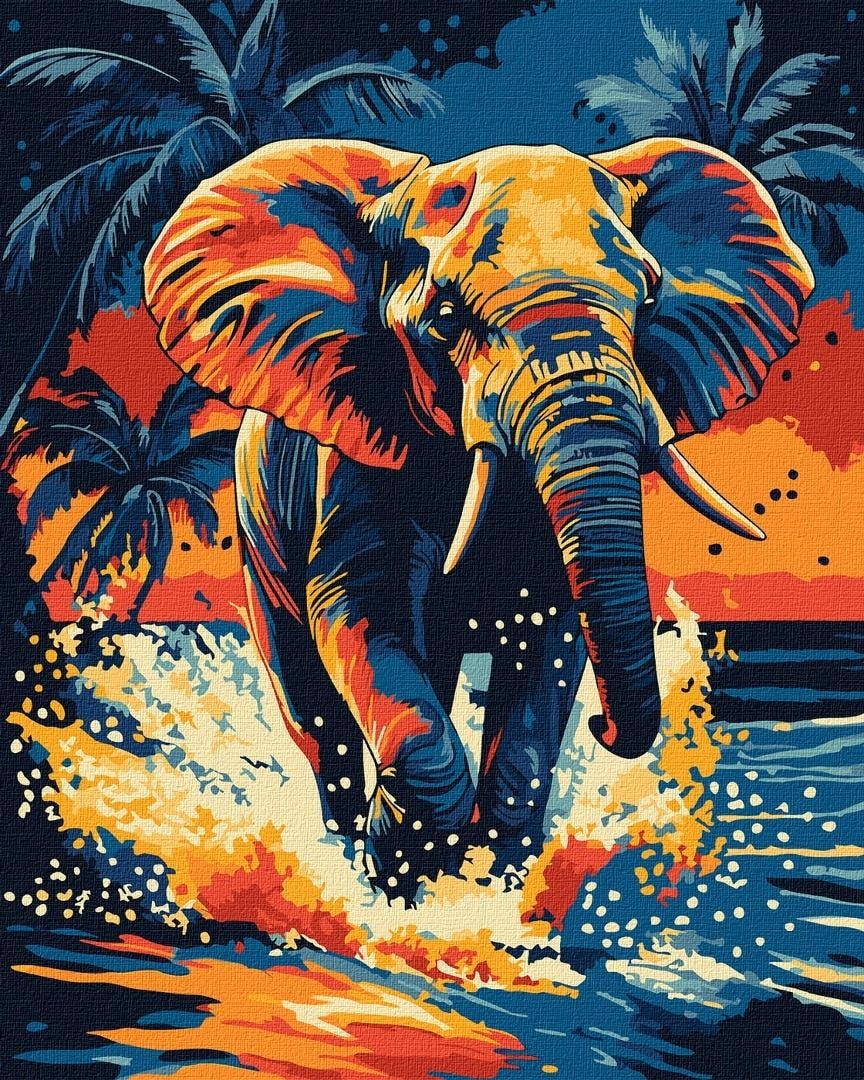 Ideyka Painting by Numbers - Magic of the Elephant 40x50cm - perfect as a gift