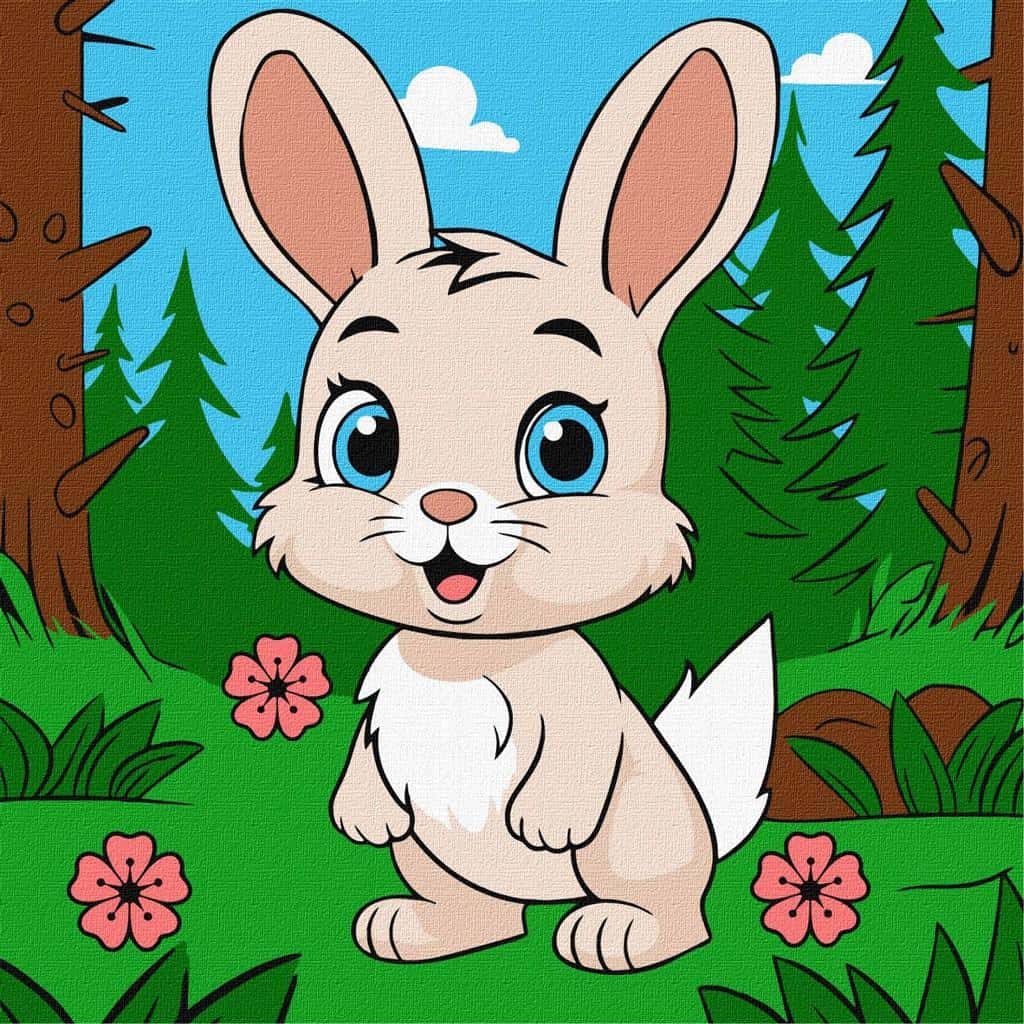 Ideyka Painting by numbers - Magic rabbit Kids 25x25cm