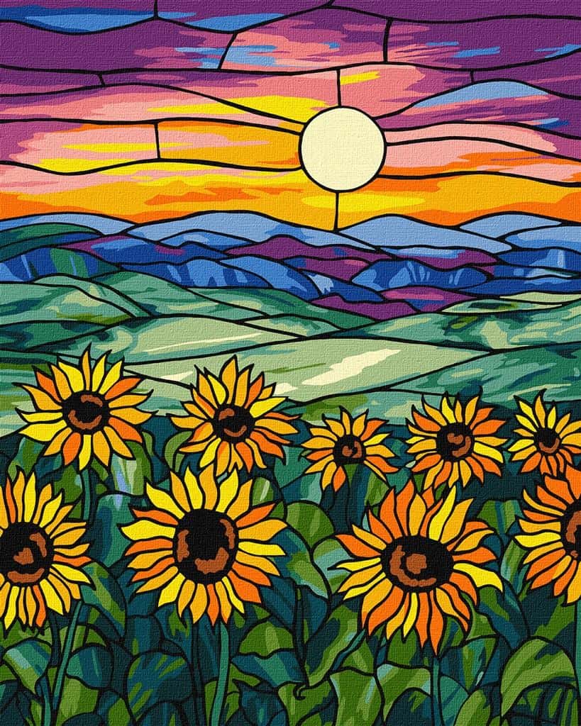 Ideyka Painting by numbers - Sunflower field 40x50cm - create your own masterpiece