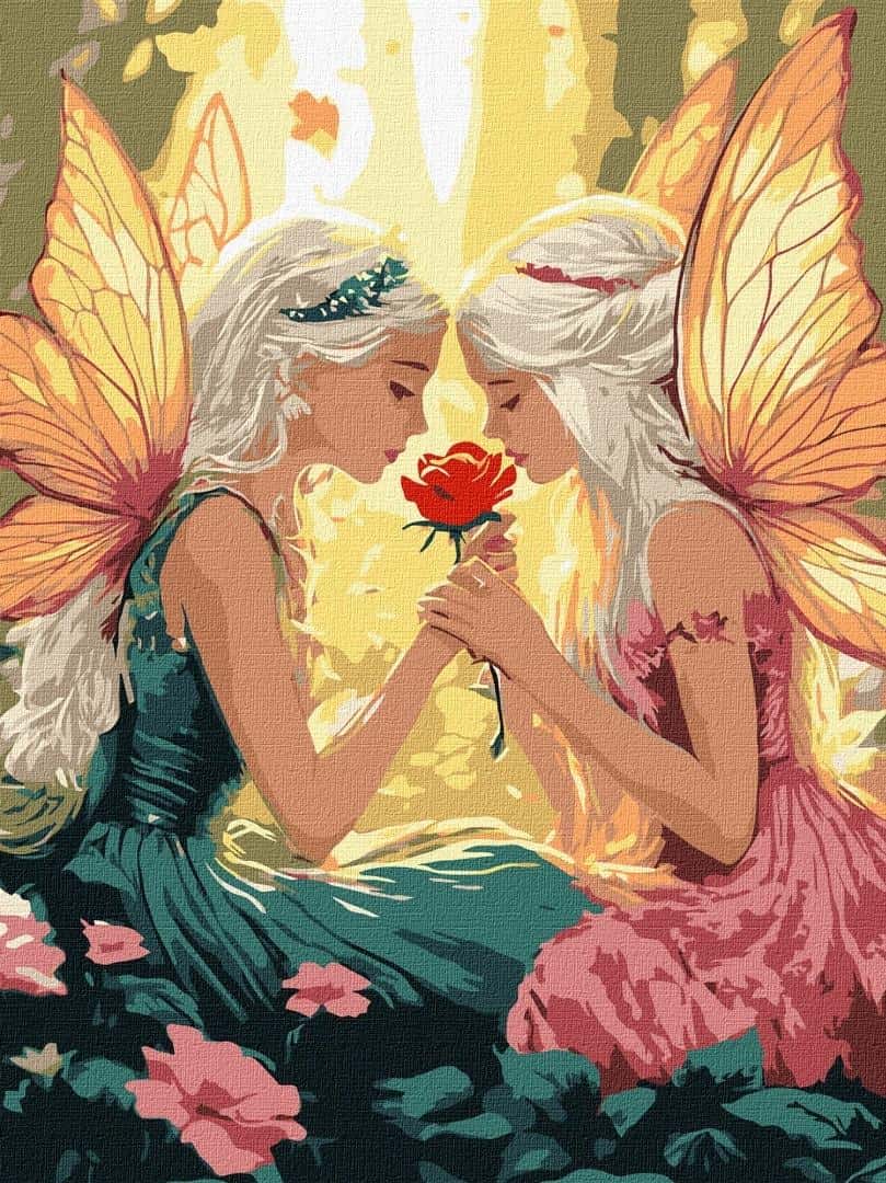 Ideyka Painting by numbers - Fairies among flowers - create your own masterpiece