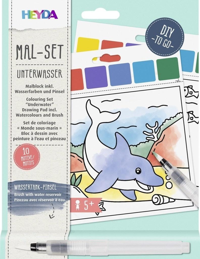 Heyda Water coloring book - Ocean - 10 pictures with brush