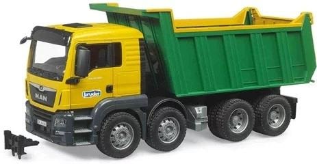 Bruder MAN TGS Tipper Truck - Yellow-Green, perfect for playing
