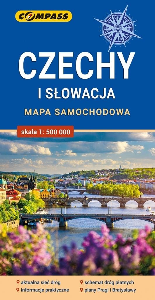 Compass - Road map of Czech Republic and Slovakia 1:500 000 - ideal for travel
