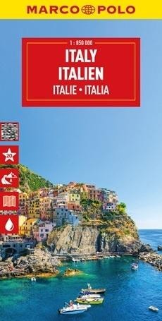 Marco Polo Road map Italy and Malta 1:850 000 - ideal for vacation