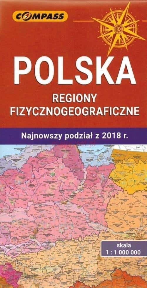 Compass Poland physical-geographical regions map 1:1 000 000