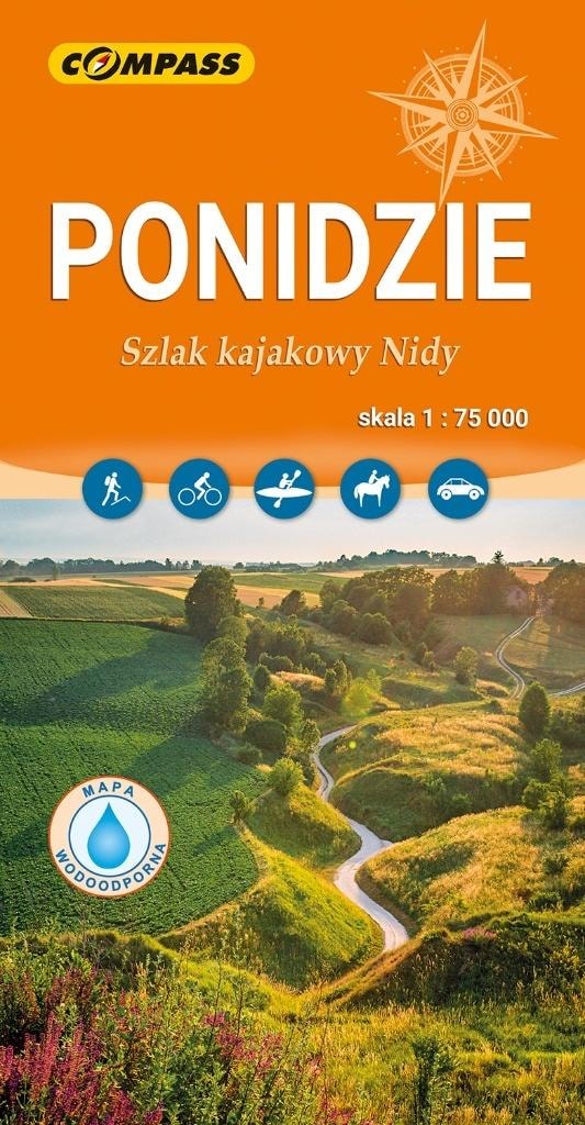 Map Ponidzie 1:75 000 - Laminated tourist map with guide