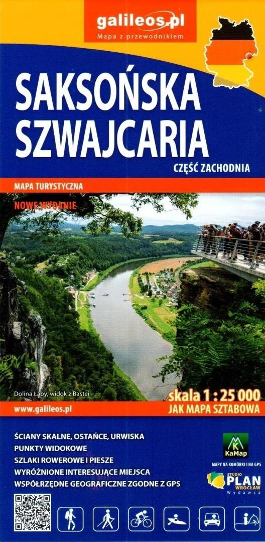 Plan Map - Saxon Switzerland western part 1:25 000 - ideal for trips