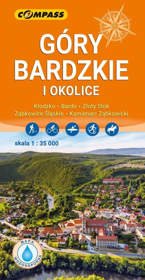 Compass Tourist map Bardzkie Mountains and surroundings - ideal for trips