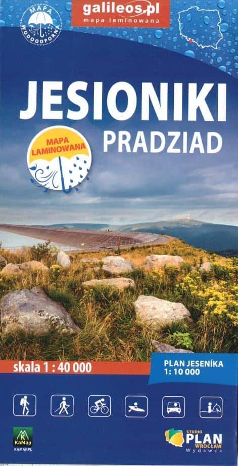 Plan Tourist map - Jeseníky. Praděd laminated - ideal for mountain trips