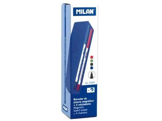 Milan Whiteboard Eraser and 4 Markers - ideal set