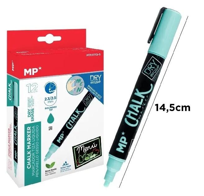 MP Main Paper Chalk marker turquoise for dry-erase boards 12 pieces