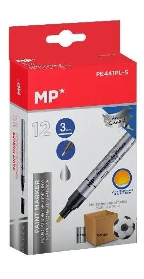 MP Oil-based marker silver 3.0 mm - 12 pieces reliable markers