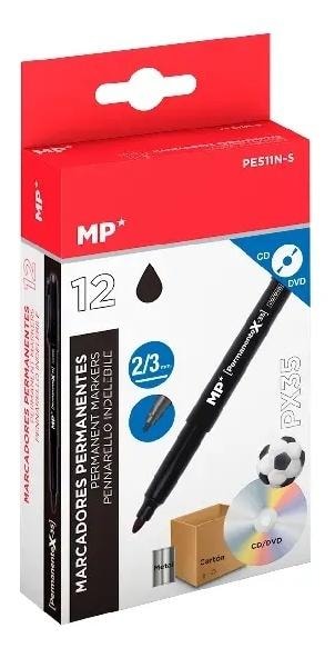 Black permanent marker for CD/DVD (12 pcs) - reliable in every office