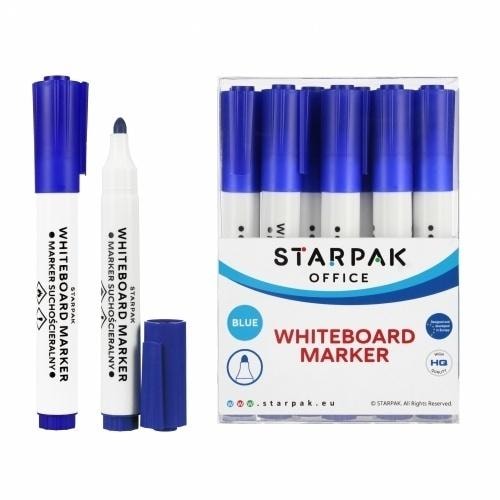 STARPAK Whiteboard marker round blue - 12 pieces ideal for the office
