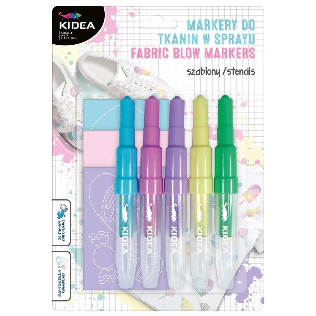 Kidea Fabric markers spray Sweet Love 5 pieces - ideal for creative projects