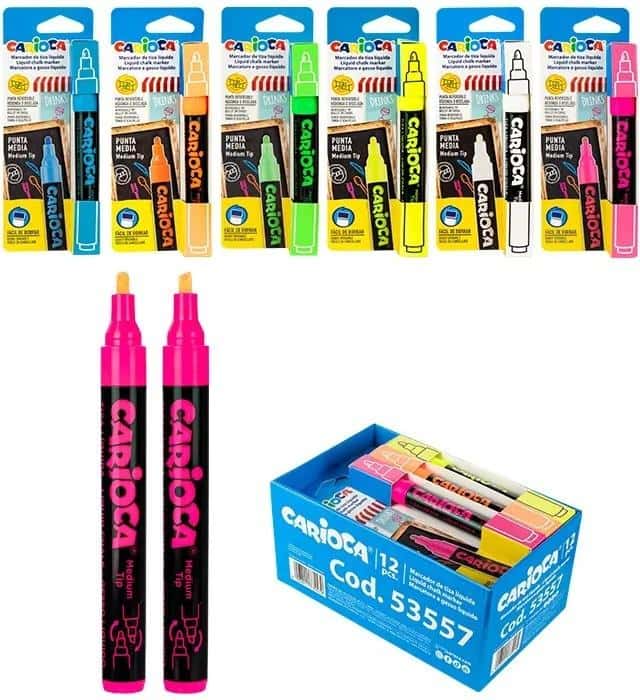 Carioca Chalk Markers Mix - 12 pieces creative colors