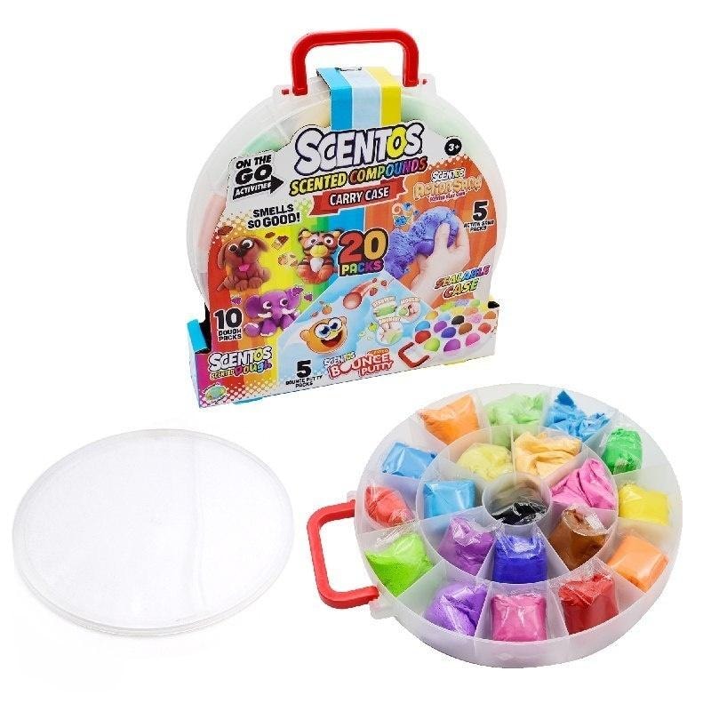 Scentos Scented modeling clay in suitcase - 20 pieces of creative fun