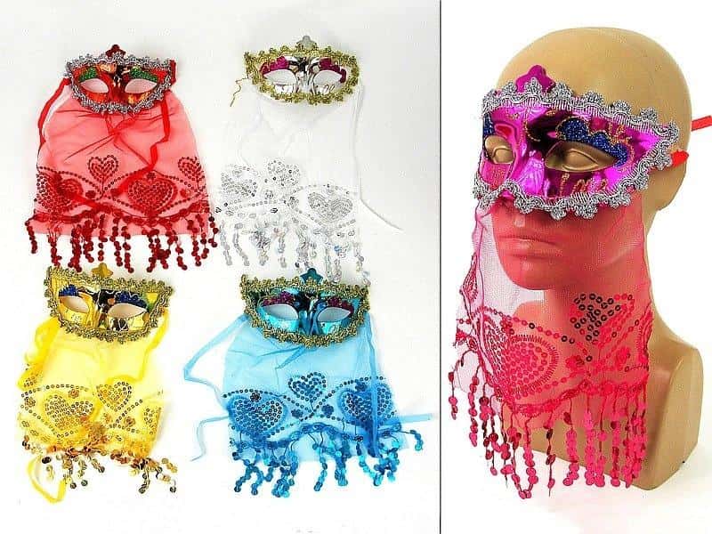 Carnival mask with veil MIX - ideal for costume balls