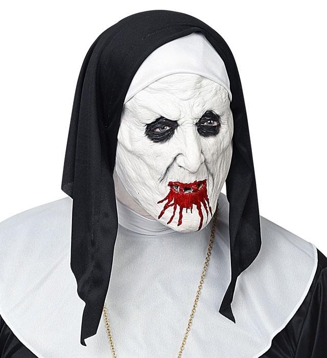 Widmann Halloween Mask Nun - scary accessory for the party