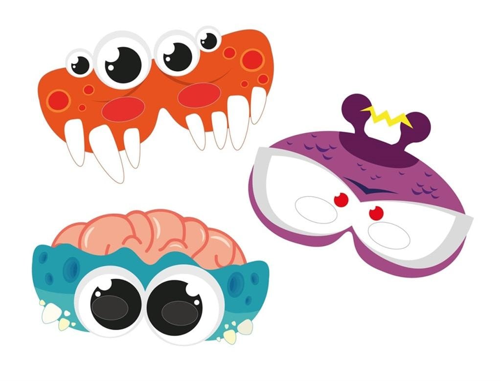 Arpex Monster Party Masks - set of 3 paper masks for the ball