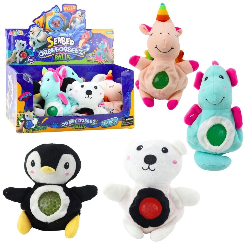 Leantoys Squeezable Plush Toy - Water Bead Filled Belly MIX